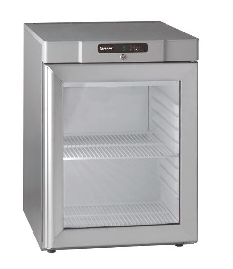 Mini armoire vitrée positive - INOX/BLANC - 125/76 L - 2 grilles-GRAM