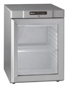 Mini armoire vitrée positive - INOX/BLANC - 125/76 L - 2 grilles-GRAM