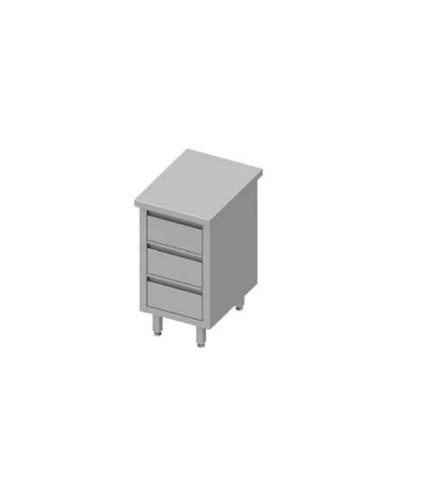 Meuble bas inox trois tiroirs - Hauteur 900mm - STALGAST