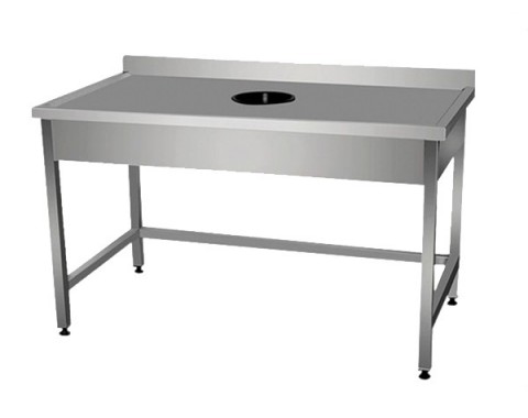 Table inox avec vide ordure