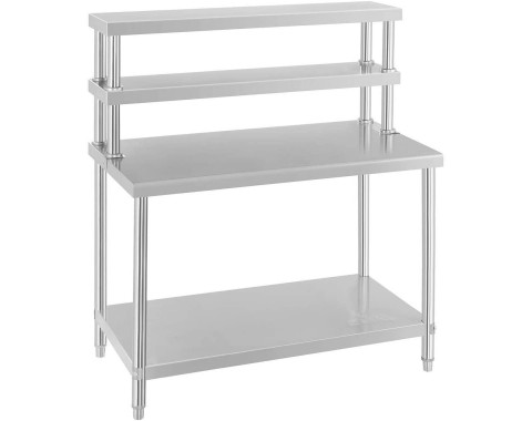 Table inox avec etagère